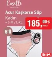 CASİLLİ ACUR KAŞKORSE SLİP KÜLOT KADIN 5'Lİ